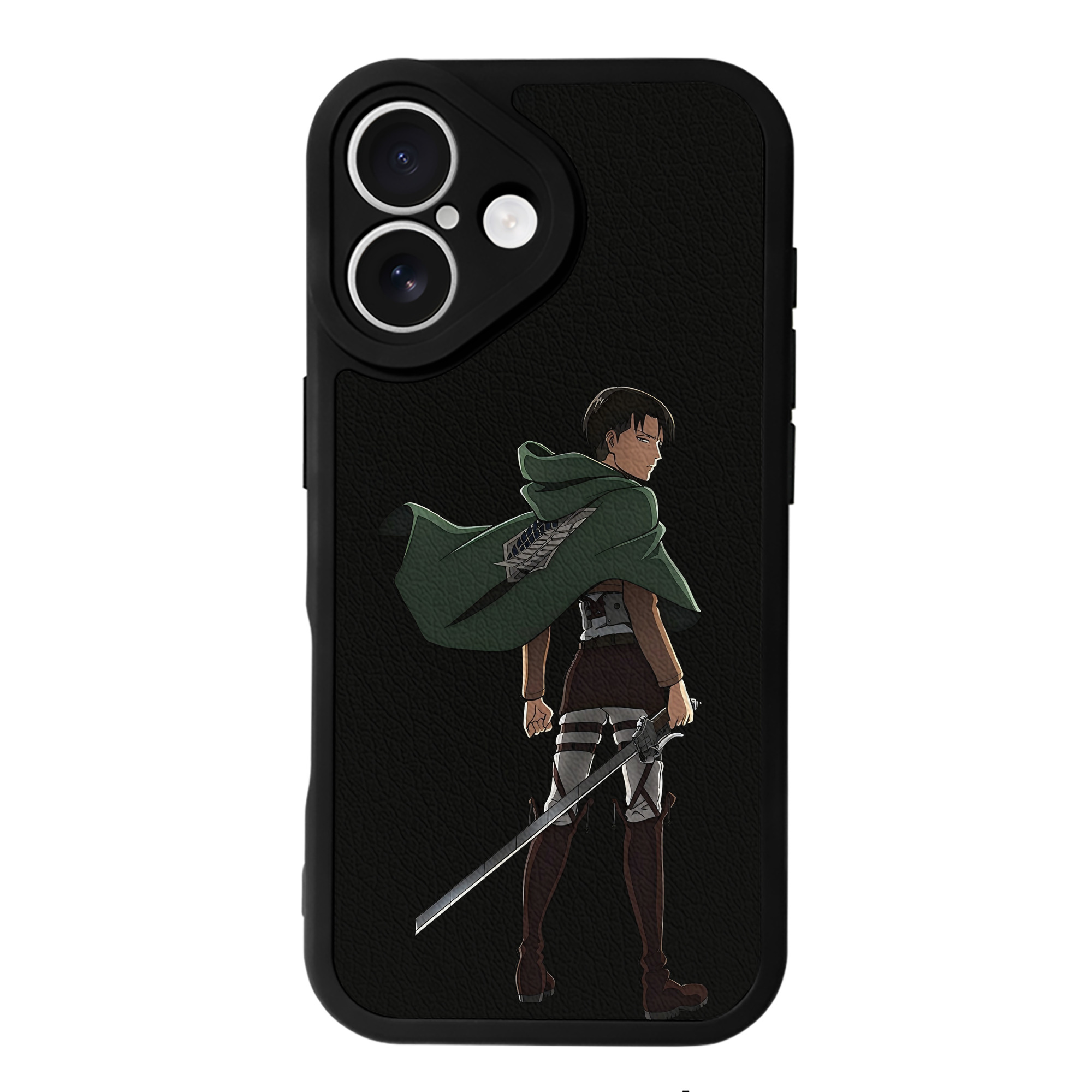 （画像用） 進撃の巨人 リヴァイ·アッカーマン Attack on Titan Levi Ackerman 【iPhone 16シリーズ対応】シリコンスマホケース（レザー調） 材質：シリコン